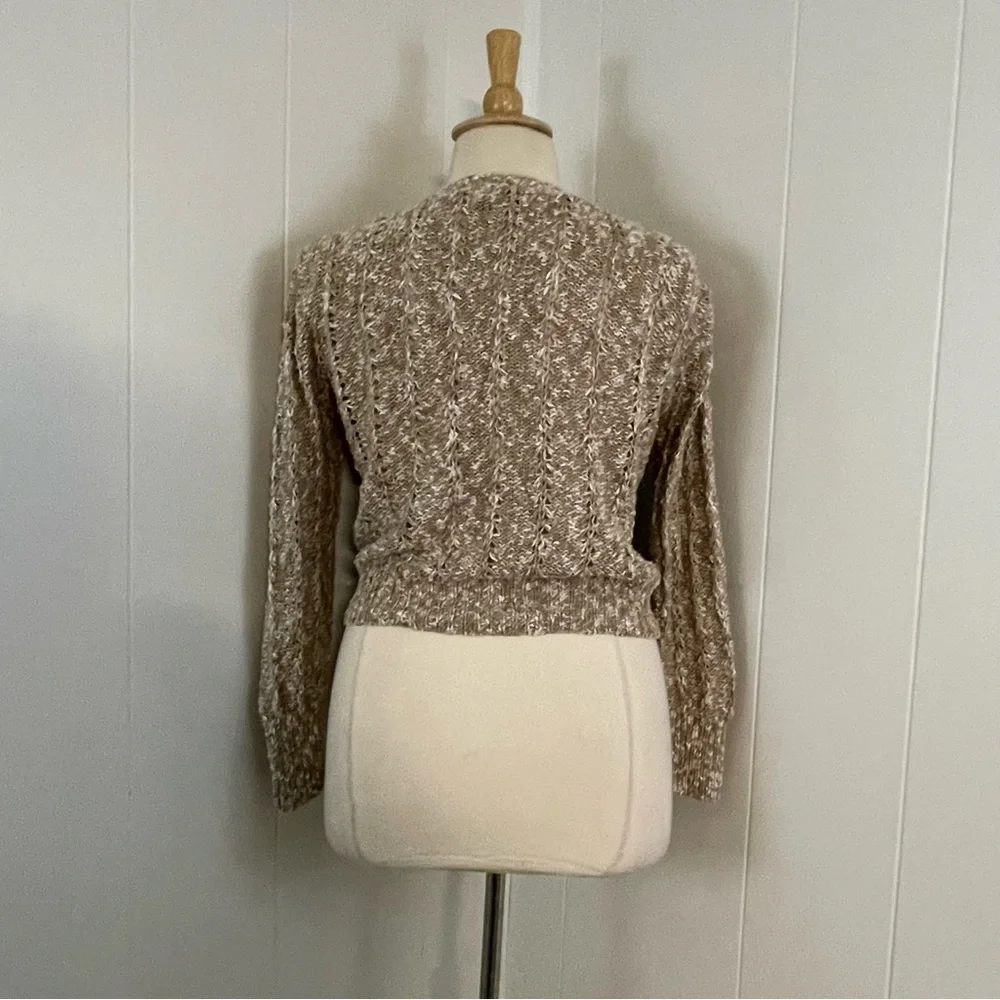 Vintage Knit Cardigan Sweater Women’s XL Floral V-Neck‎ Long Sleeve Linen Cotton - Picture 6 of 8
